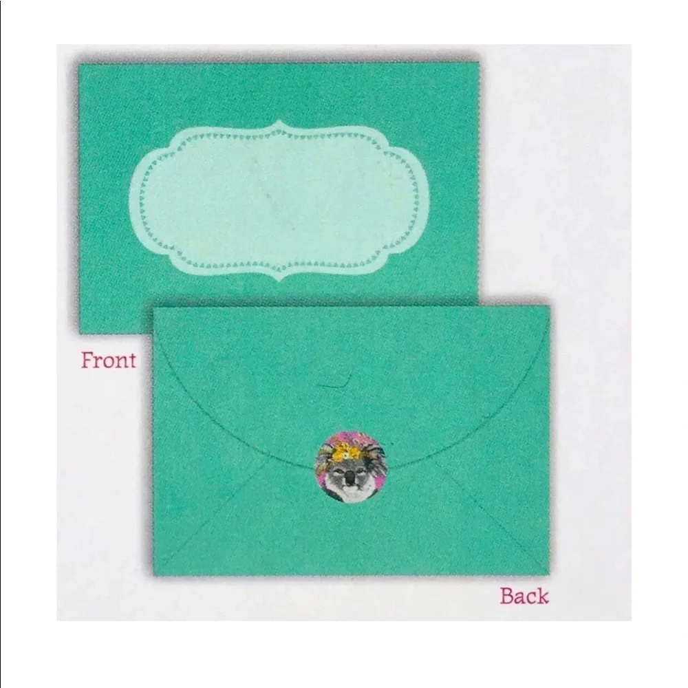 OCS Flower Crown Friends Window Boxed Set of Note Cards w/Stickers (NCS08) 12 ct